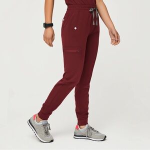 FIGS- Burgundy Zamora High Waisted Scrub Pants- S
